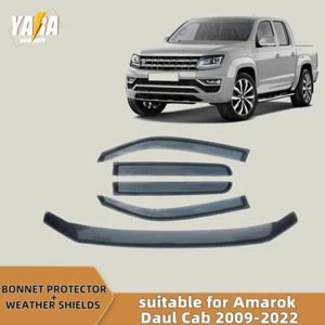 Bonnet Protector and Weathershields suit VOLKSWAGEN VW Amarok 2010-2021 tinted - Picture 1 of 10