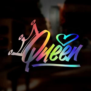 Queen JDM Typo Decal Sticker Oil Slick Holographic Car Van Caravan JDM Dub Euro - Picture 1 of 1
