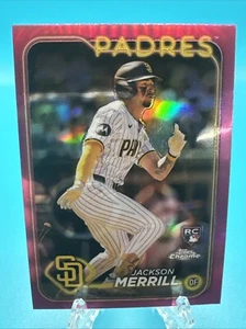 Topps Chrome Jackson Merrill Pink Refractor RC #207 Padres 2024 - Imagen 1 de 2