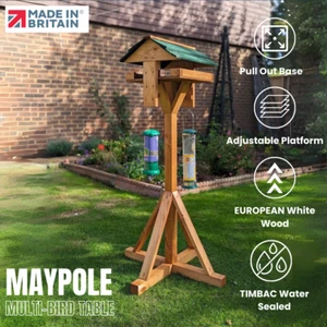 Mesa multipájaros ajustable de alta resistencia Maypole con base extraíble de fácil limpieza - Imagen 1 de 8