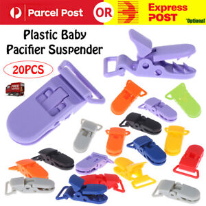 20x Plastic Baby Pacifier Suspender Dummy Clip Badge Holder Craft Random Colored
