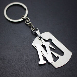 1x Letter A-Z Keychain Keyring Pendant Stainless Steel Key Chain Ring Crafts Hot