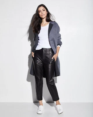 Vince Reversible Two Face Wool-Cashmere-Blend Open Coat in Greys sz S  $695 - Image 1 of 4