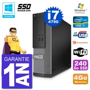 PC DELL 3020 SFF Intel i7-4790 RAM 4Go SSD 240Go Dvd-Brenner Wifi W7 - Bild 1 von 3