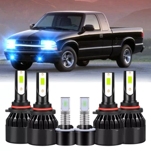 For Chevrolet s10 1998-2003 - LED Headlights Hi/Lo BEAM + Fog Light Bulbs 8000K - Picture 1 of 12