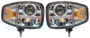 Pair of JCB Fastrac Telehandler Full LED Headlights Headlamps DRL And Indicator - Picture 1 of 5