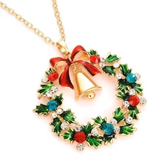 Collana con ciondolo ghirlanda natalizia con confezione regalo - Foto 1 di 2
