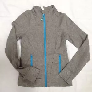 Chaqueta Ivivva by Lululemon Gris Azul Cremallera Completa Atlética Alegría Tumbling 14 - Imagen 1 de 6