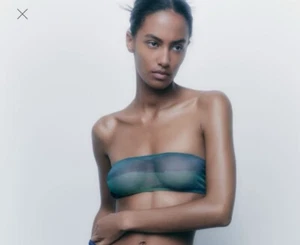 NEW ZARA Printed Tulle Bandeau Lingerie Size Small - Picture 1 of 4