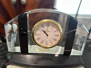 Pierre Laurent Paris Swiss Made Black Marble Crystal Clock RARE - Picture 1 of 4