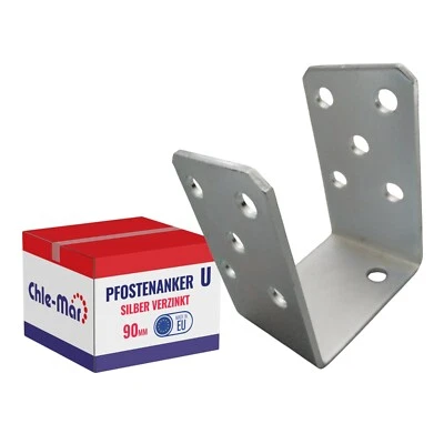 MARKENLOS Ancoraggio per pali base a U, supporto per pali, morsetto, supporto per legno 90 mm