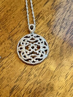 Diamond Pendant Necklace (20 Inches) in Platinum Over Sterling Silver 0.15 ctw - Image 1 of 4