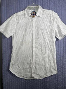 Camicia Robert Graham uomo piccola bianca geometrica manica corta classica - Foto 1 di 19