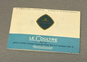 Jaeger LeCoultre International Guarantee Booklet from Circa 1971 - Picture 1 of 10