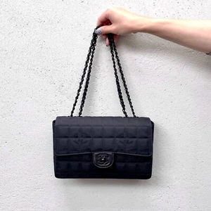 RARE☆☆☆CHANEL 2000 New Travel Line Chocolate Bar Double Chain Shoulder Flap Bag - Picture 1 of 13