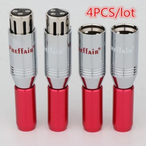 4PCS XLR Silber überzogene Stecker 3 Pin Adapter Audio Balanced Kable Connectors - Picture 1 of 9