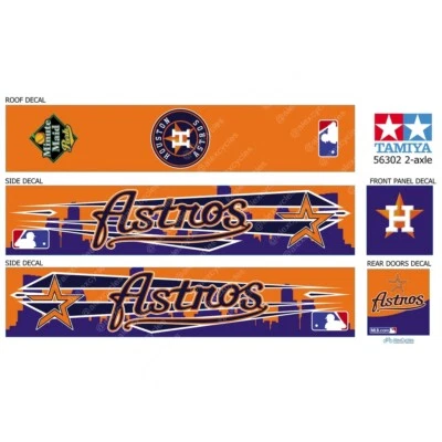 1/14 Tamiya Scale 56302 Trailer US Baseball Houston Astros Decals Stickers 56319 - Image 1 of 3