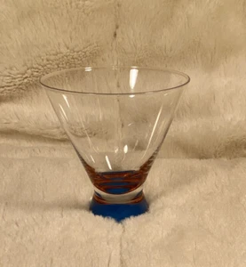 Beautiful DANSK SPECTRA Cocktail Cordial Glass Aqua/Orange 5 1/2 oz - Picture 1 of 3