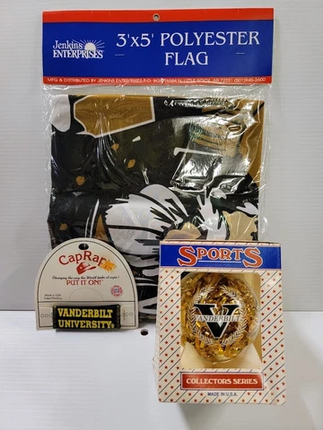 VANDERBILT University LOT DEAL 3' x 5' Vandy Flag Christmas Ornament and Cap Rap Cover