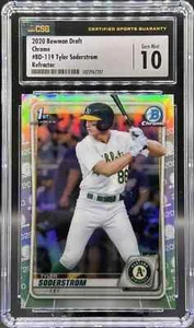 2020 Bowman Draft Tyler Soderstrom Refractor CSG/CGC 10 Gem Mint *207 - Bild 1 von 2