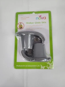 NOVA Products Walker Glide Skis for Walker One Pair Gray Fits 1 1/8" Shaft - Picture 1 of 20