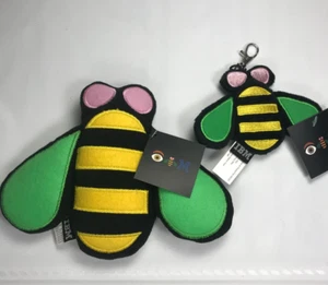 IBM Eye Bee M Logo Plush w/keychain Bee Stuffed Animal Felt Black Green Yellow - Picture 1 of 13