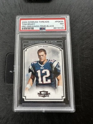 2006 donruss threads Tom Brady Pro Gridiron Kings-framed Black /10 PSA 7 RARE! - Image 1 of 2