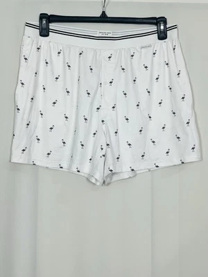 Boxer corto de bolsillo ultra suave American Eagle Flamingos para hombre color blanco talla L Foto 1 de 3