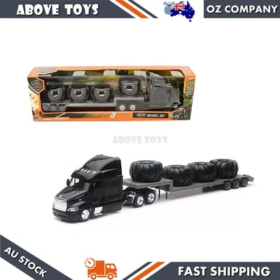 NewRay 1:43 Scale Peterbilt 387 Lowboy With Big Tyres Diecast Truck Model Toy - Image 1 of 3