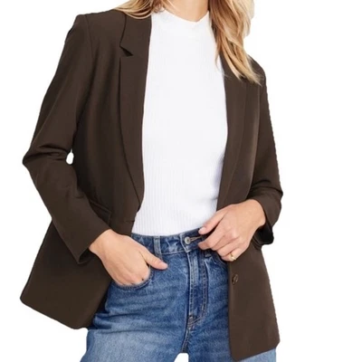 NWT Old Navy Taylor Relaxed Blazer Women's Size S Small Ground Coffee Brown - Image 1 of 4