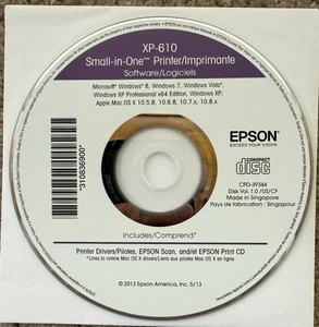 Epson Expression Premium XP-610 Printer Software Driver Setup Install Print CD - Picture 1 of 2