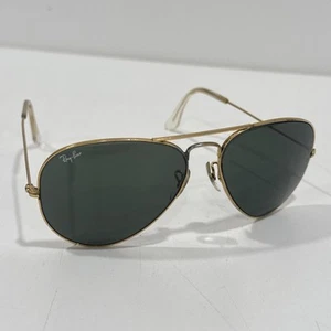 Gafas de sol vintage B&L Ray-Ban Aviator 58 mm marco dorado EE. UU. lentes verdes G-15 - Imagen 1 de 8