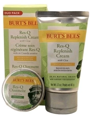 Burts Bees Res-Q Skincare Set Ointment 17g + Replenish Cream 48g Soothe&Protect - Image 1 of 4