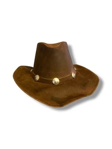 Cappello Outback tutto pelle argento bufalo nichel hat di henschel hat co. large - Foto 1 di 6