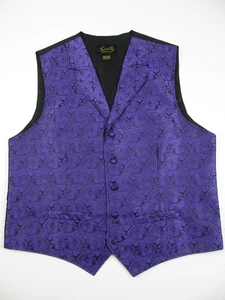 Mens Large Scully western vest paisley purple - Picture 1 of 4