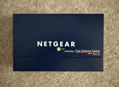 Netgear ProSafe 8 Port 10/100 Fast Ethernet Switch FS108 v2 with Power Cable - Image 1 of 4