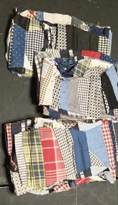 Vintage Quilt Squares Hand Stitched. Fabric. - Picture 1 of 9