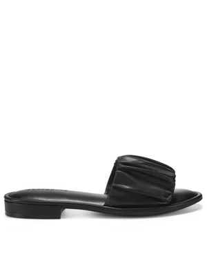 AEROSOLES Womens Black Ruched Jamaica Block Heel Slip On Slide Sandals 7 M - Image 1 of 4
