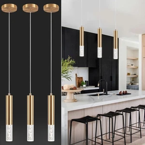 Confezione 3 Luci A Sospensione Oro Isola Cucina, Lampada a Sospensione Moderna LED Mini Chand... - Foto 1 di 8