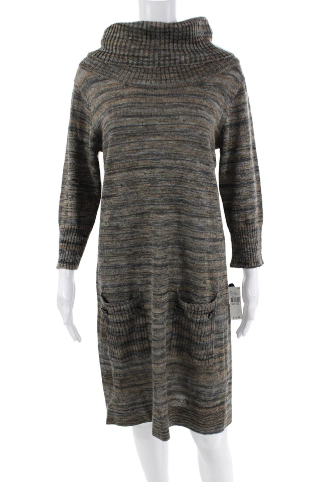 Alyx женщин в полоску печать водолазка длинным рукавом свитер платье многоцветный размер M - Изображение 1 из 4