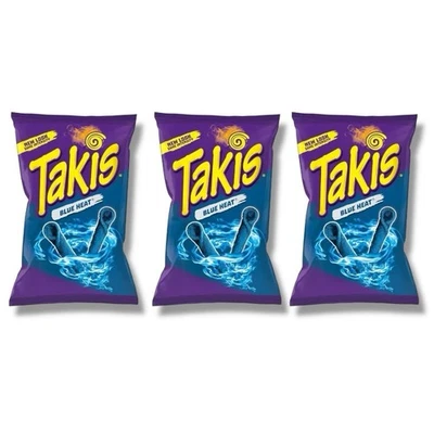 3 X Takis Blue Heat Large 200g Bags Chilli Lime Crisps Best Before 05/25 - Image 1 of 4