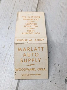 Vintage Matchbook Cover Marlatt Auto Supply Woodward, Oklahoma - Picture 1 of 3