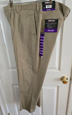 PANTALÓN KIRKLAND SIGNATURE HOMBRE CORTE CLÁSICO SIN HIERRO TALLA 40X29 COLOR CAQUI Foto 1 de 4