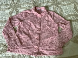 ISAAC MIZRANI XS Jacket, Dusty Rose, Lace, Buttoned, Lined NWOT - Picture 1 of 11