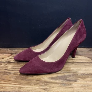 Michael Kors MK Borgoña Gamuza Elegante Oficina Clásico Punta Tacones Bombas 10 - Imagen 1 de 6
