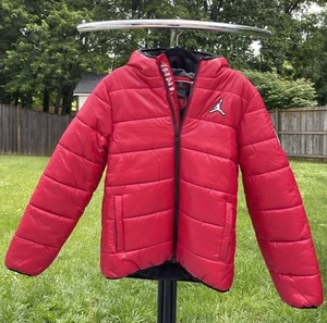 Jordan Air Kid 13-15 Yrs 163-175 CM Padded Full Zip Hooded  Jacket Red - Picture 1 of 7