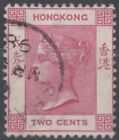 HONG KONG 1882 2c ROSE-PINK QV CROWN CA WMK FU (ID:809/D23210)
