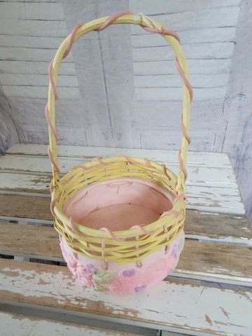 Ftd pink flower wicker basket Easter spring home decor Cover