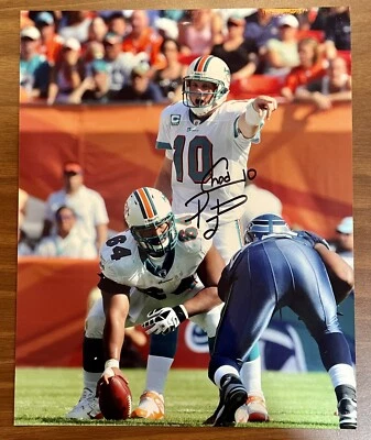 Miami Dolphins QB #10 Chad Pennington Firmado Auto 8 x 10 Foto Certificado de Autenticidad Marshall Jets Foto 1 de 4