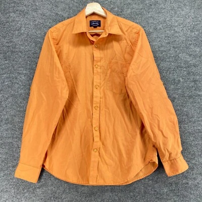 Allen Solly Shirt Men 39 Orange Button Up Collared Long Sleeve Cotton Regular - Image 1 of 4